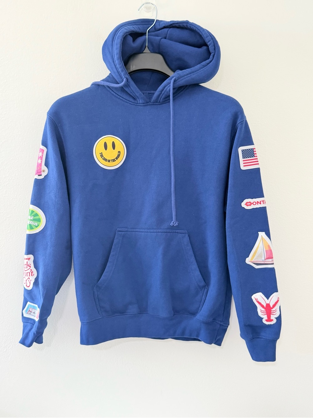 BROdenim The Hamptons Cherries Patch Hoodie Blue XS Coastal Montauk